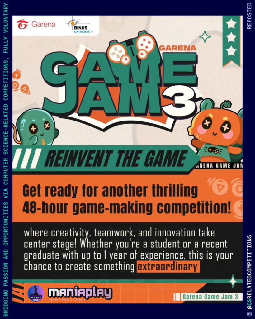 pendaftaran Garena Game Jam Maniaslot