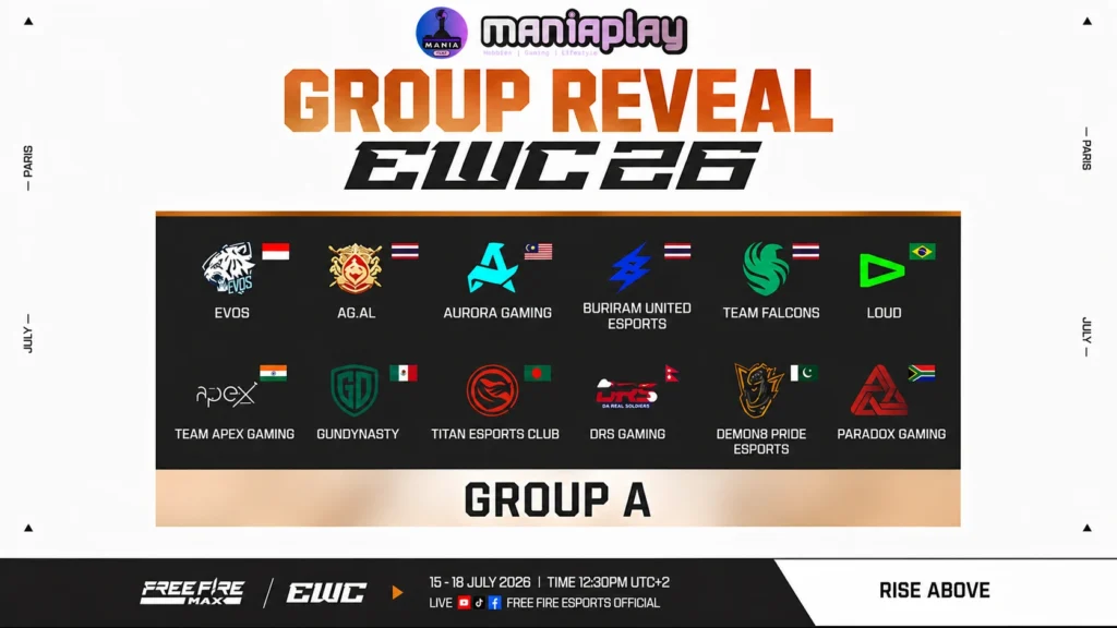EWC 2026 Free Fire Group A