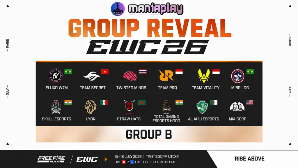 EWC 2026 Free Fire Group B